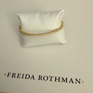 Freida ROTHMAN sterling and 14kt plated pave hinged bangle.